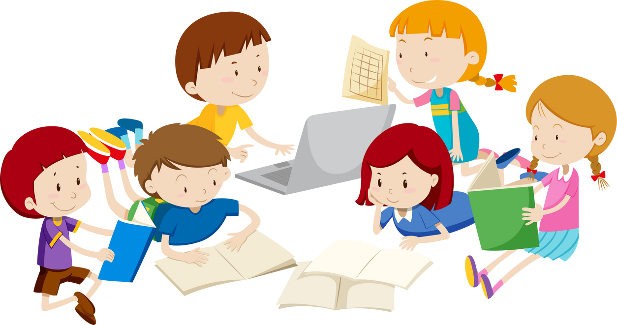 Group of children learning